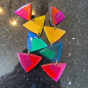 Funky vintage triangle earrings